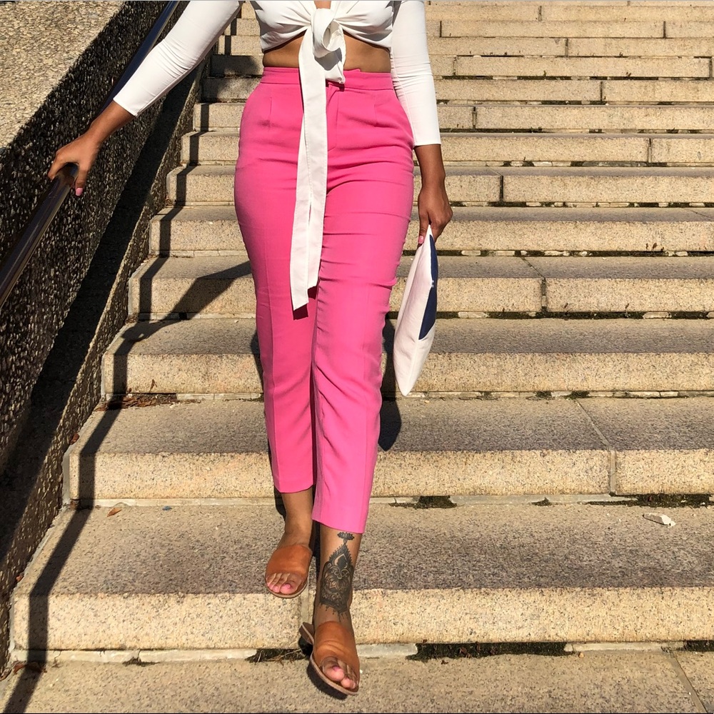 PINK ZARA ANKLE PANTS